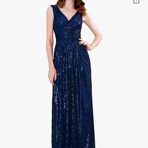 Sequined wedding guest bridesmaid dress